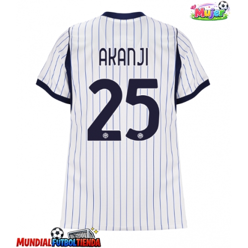 Camiseta Inter Milan Manuel Akanji #25 Segunda Equipación Replica 2026-27 para mujer mangas cortas